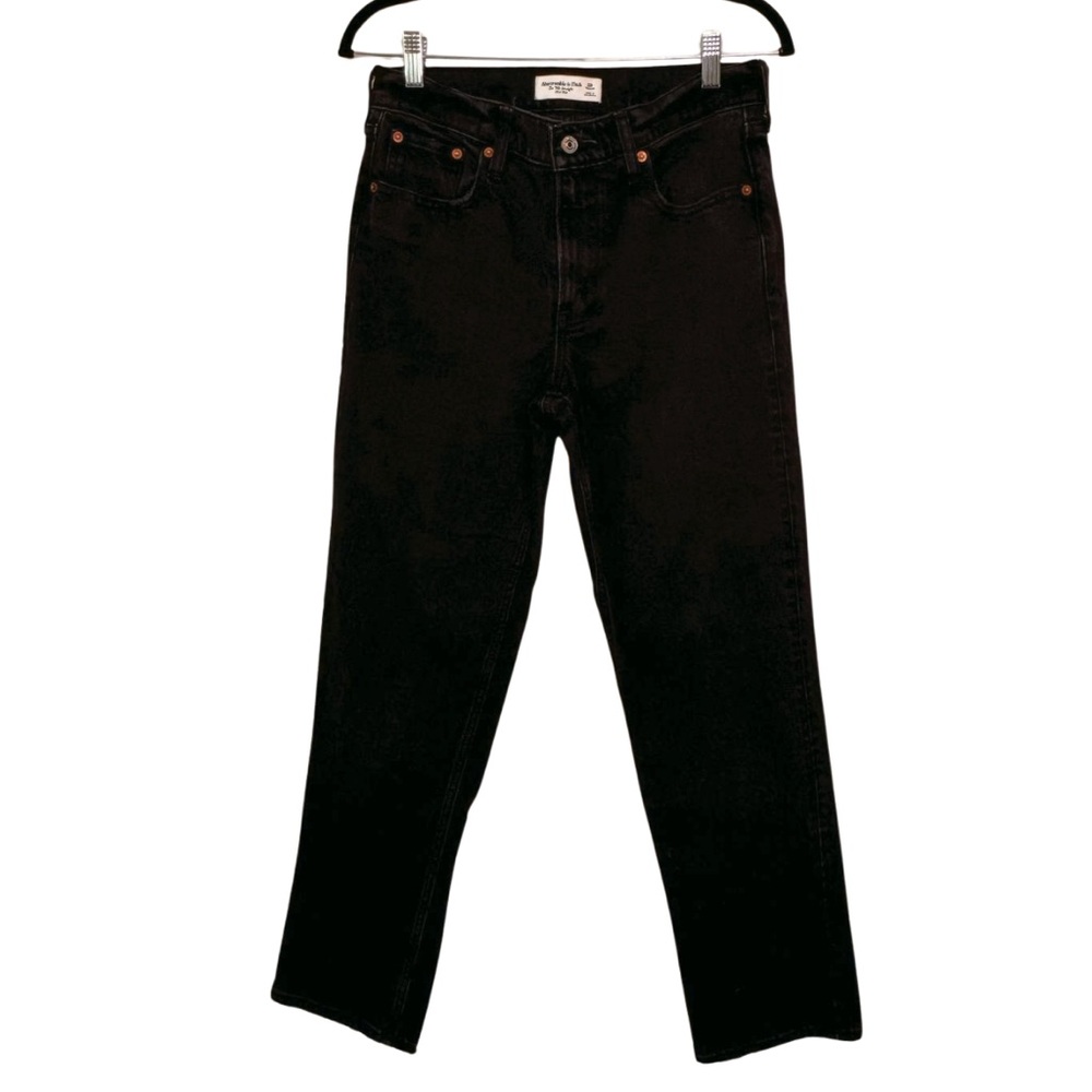 Abercrombie 90’s Straight Mid Rise Black Jeans